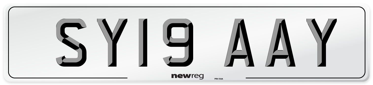 SY19 AAY Number Plate from New Reg